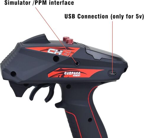 Surpass Hobby 6CH Transmitter Remote Controller 2.4GHZ Super Response 6 Channel Radio Controller with X6F Receiver for Remote Car/Boat/Tank Model Remote Controller … in Saudi Arabia