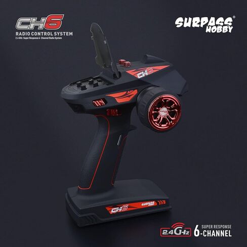 Surpass Hobby 6CH Transmitter Remote Controller 2.4GHZ Super Response 6 Channel Radio Controller with X6F Receiver for Remote Car/Boat/Tank Model Remote Controller … in Saudi Arabia