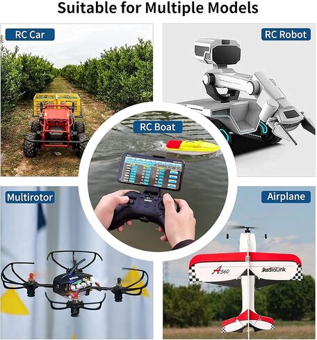 Radiolink T8S 8 قنوات 2.4 جيجا هرتز RC جهاز إرسال واستقبال R8EF RX، جهاز التحكم عن بعد وجهاز التحكم المدمج في بطارية قابلة للشحن للرباعية/الطائرة/السيارة/القارب والمزيد (الوضع 2 اليد اليسرى) in Saudi Arabia