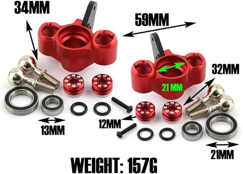Alloy Front Steering Blocks Steering Knuckle Arm AR330505 for Arrma Kraton 6S Outcast 6S Notorious 6S Fireteam 6S BLX Upgrades Parts (Red) in Saudi Arabia