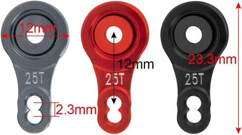Que-T Aluminum Alloy 25T Steering Servo Arm Horn for 1/10 RC TRX-4 Crawler Car Upgrade (Black) in Saudi Arabia
