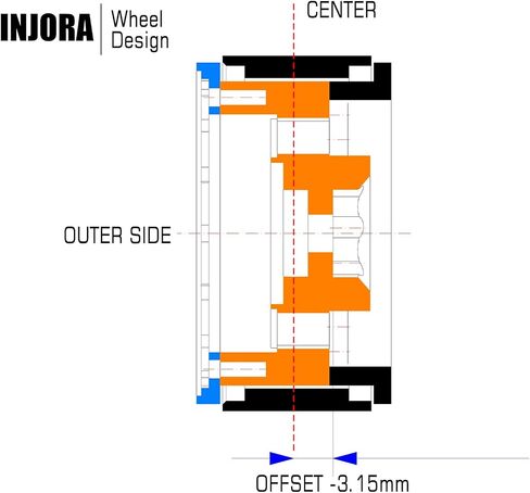 عجلة INJORA النحاسية 1.0 Beadlock - عجلات إزاحة سلبية 3.15 مم لـ 1/18 TRX4M SCX24 Gladiator Bronco C10 JLU Deadbolt Axial 1/24 Crawler (رمادي) in Kuwait