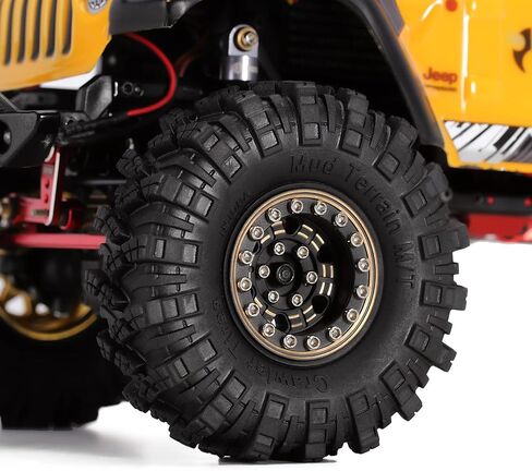 عجلة INJORA النحاسية 1.0 Beadlock - عجلات إزاحة سلبية 3.15 مم لـ 1/18 TRX4M SCX24 Gladiator Bronco C10 JLU Deadbolt Axial 1/24 Crawler (رمادي) in Kuwait