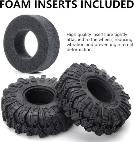 4 قطع من Mriuuod 1.0 إطارات مطاطية ناعمة للتضاريس الطينية لـ 1/18 TRX4M محوري SCX24 Gladiator Bronco C10 JLU Deadbolt FCX24 AX24 1/24 أجزاء ترقية 62 × 20.5 مم/2.44 × 0.81 بوصة in Kuwait