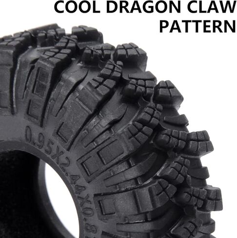 4 قطع من Mriuuod 1.0 إطارات مطاطية ناعمة للتضاريس الطينية لـ 1/18 TRX4M محوري SCX24 Gladiator Bronco C10 JLU Deadbolt FCX24 AX24 1/24 أجزاء ترقية 62 × 20.5 مم/2.44 × 0.81 بوصة in Kuwait