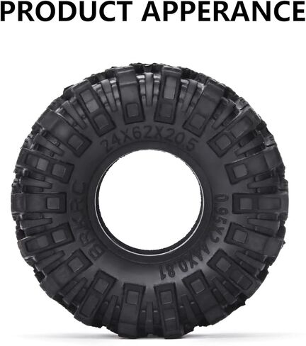 4 قطع من Mriuuod 1.0 إطارات مطاطية ناعمة للتضاريس الطينية لـ 1/18 TRX4M محوري SCX24 Gladiator Bronco C10 JLU Deadbolt FCX24 AX24 1/24 أجزاء ترقية 62 × 20.5 مم/2.44 × 0.81 بوصة in Kuwait