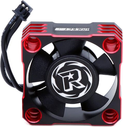 Surpass Motor Cooling Fan, Rocket V2 28000RPM Cooling Fan Brushless ESC Alluminum Motor Heat Sink Fitted Turbo ESC A3 with XH Connect for RC Car 1/8 1/10 (Red&Black) in Kuwait