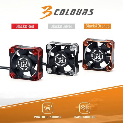 Surpass Motor Cooling Fan, Rocket V2 28000RPM Cooling Fan Brushless ESC Alluminum Motor Heat Sink Fitted Turbo ESC A3 with XH Connect for RC Car 1/8 1/10 (Red&Black) in Kuwait