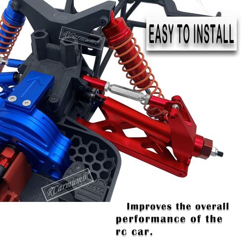 جزء ترقية صدمات Rcarmumb RC لـ 1/10 Arrma Granite 4X4 Senton 4X4 Bigrock 4X4 Typhon 4X4، 4 قطع من الصدمات الأمامية والخلفية المصنوعة من الألومنيوم الكبيرة تقفز، تم استبدالها AR330550، أحمر in Kuwait