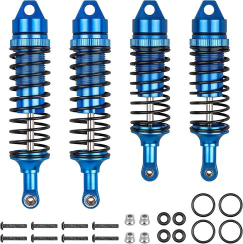 Luney 4PCS Aluminum Alloy Front & Rear Shocks for 1/10 Traxxas Slash 2WD 4X4 Rustler 4X4 VXL Hoss Stampede Bandit Nitro Shock Absorber Damper Set Upgrades Parts Replace 5862 in Kuwait