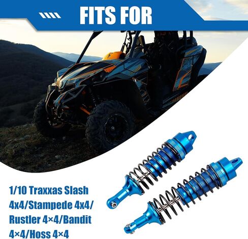 Luney 4PCS Aluminum Alloy Front & Rear Shocks for 1/10 Traxxas Slash 2WD 4X4 Rustler 4X4 VXL Hoss Stampede Bandit Nitro Shock Absorber Damper Set Upgrades Parts Replace 5862 in Kuwait