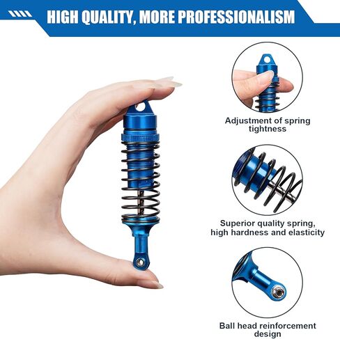 Luney 4PCS Aluminum Alloy Front & Rear Shocks for 1/10 Traxxas Slash 2WD 4X4 Rustler 4X4 VXL Hoss Stampede Bandit Nitro Shock Absorber Damper Set Upgrades Parts Replace 5862 in Kuwait