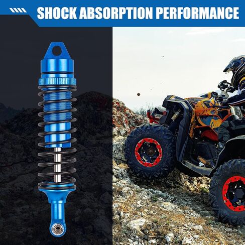 Luney 4PCS Aluminum Alloy Front & Rear Shocks for 1/10 Traxxas Slash 2WD 4X4 Rustler 4X4 VXL Hoss Stampede Bandit Nitro Shock Absorber Damper Set Upgrades Parts Replace 5862 in Kuwait