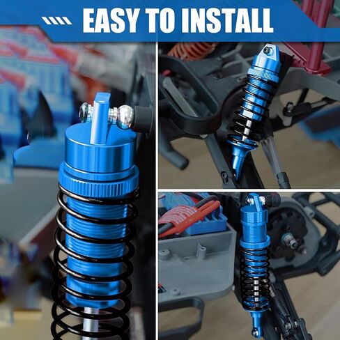 Luney 4PCS Aluminum Alloy Front & Rear Shocks for 1/10 Traxxas Slash 2WD 4X4 Rustler 4X4 VXL Hoss Stampede Bandit Nitro Shock Absorber Damper Set Upgrades Parts Replace 5862 in Kuwait