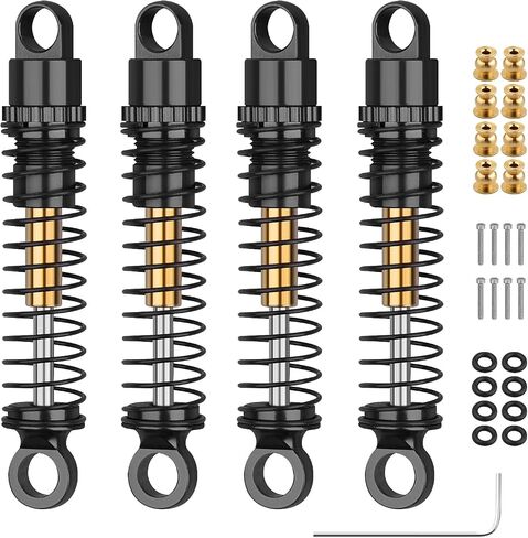 4Pcs 1/24 RC Shocks Set 43mm Aluminum Shocks Absorber for Axial SCX24 Bronco Gladiator Deadbolt JLU C10 1/24 RC Crawler Cars Replacement Parts (Red) in Saudi Arabia