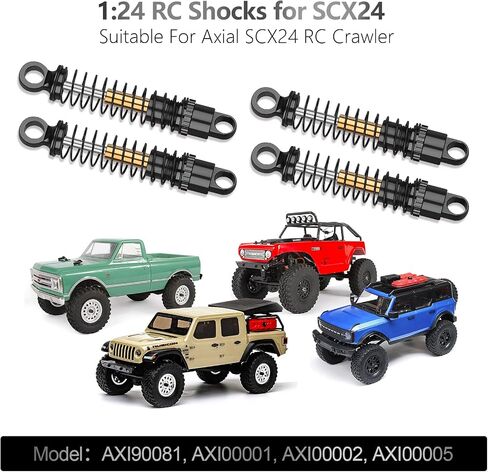 4Pcs 1/24 RC Shocks Set 43mm Aluminum Shocks Absorber for Axial SCX24 Bronco Gladiator Deadbolt JLU C10 1/24 RC Crawler Cars Replacement Parts (Red) in Saudi Arabia