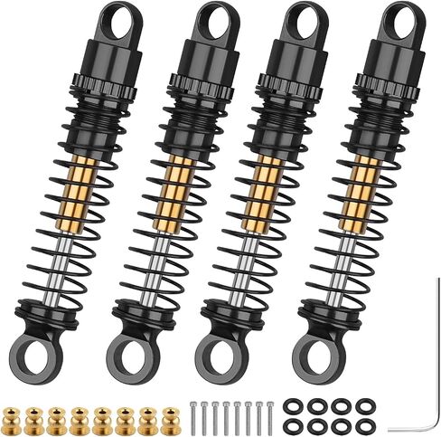 4Pcs 1/24 RC Shocks Set 43mm Aluminum Shocks Absorber for Axial SCX24 Bronco Gladiator Deadbolt JLU C10 1/24 RC Crawler Cars Replacement Parts (Red) in Saudi Arabia
