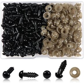 TOAOB 150pcs 10mm Black Plastic Safety Eyes Crafts Safety Eyes with Washers for Stuffed Animals Amigurumis Crochet Bears Doll Making