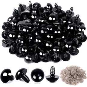 UPINS 120PCS Plastic Safety Crochet Eyes Bulk with 120PCS Washers for Crochet Crafts (0.48Inch/12mm)
