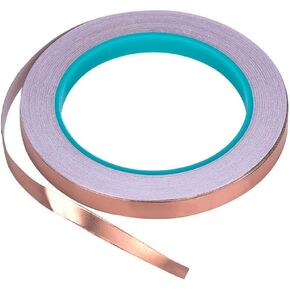 Zehhe Copper Foil Tape with Double-Sided Conductive (1/4inch X 21.8yards)- EMI Shielding,Stained Glass,Soldering,Electrical Repairs,Slug Repellent,Paper Circuits,Grounding (1/4inch) in Saudi Arabia