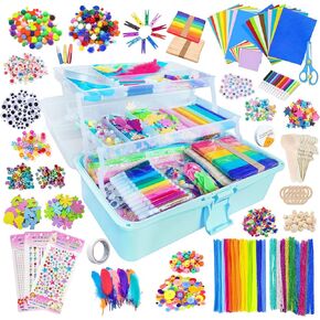 Itopstar 3000 Kids Arts and Crafts Supplies for Kids Girls Crafting Supply in 3 Layered Plastic Art Box All in One Kids Ages 4 5 6 7 8 9 10 11 & 12 Year Old Girls & Boys Crafting Supply Set in Saudi Arabia