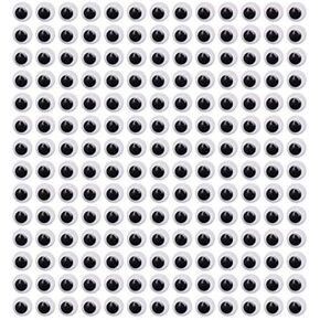 Decora 1000 Pieces 8mm Round Wiggly Googly Eyes with Self-adhesive for Scrapbooking and Crafts