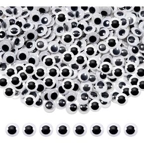 TOAOB 150pcs 1 Inch Plastic Wiggle Googly Eyes Self-Adhesive Black Round Sticker Eyes DIY Arts Crafts Scrapbooking Accessories