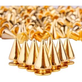 PMLAND 200 Sets/Pairs 9.5mm Silver Cone Spikes Screwback Studs DIY Craft Cool Rivets Punk in Kuwait