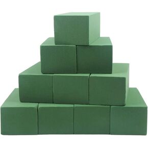 KIMOBER Wet Floral Foam Bricks,Green Foam Blocks for Flower Arrangement, Wedding,Party Decoration, Pack of 10 in Kuwait
