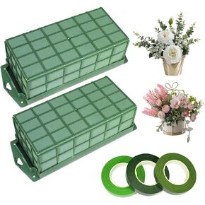 Floral Foam Cage, 2 PCS Foam Cage Flower Holder Floral Cage, Floral Foam Cage for Artificial Flower with 3 Green Handmade Tape for Fresh Flower Arrangement Decoration & Wedding Holiday Decorations in Kuwait