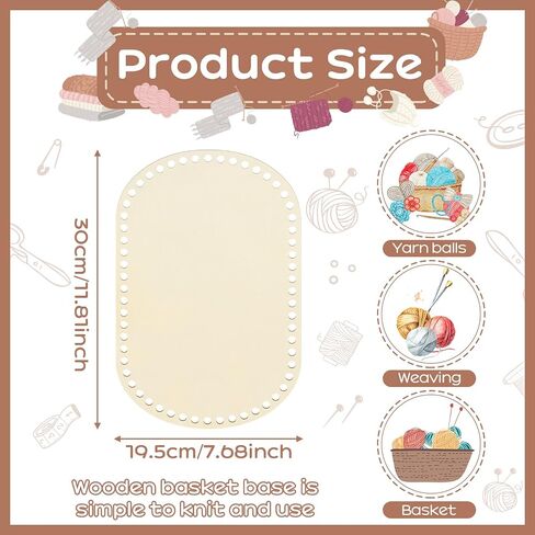 2 Pieces Wooden Crochet Bag Bottom Oval Crochet Basket Wood Base Blank Wooden Basket Bottoms Shaper for DIY Basket Weaving Crochet Supplies DIY Bag Shoulder Bags Purse Making, 11.81 x 7.68 x 0.1 Inch in Saudi Arabia
