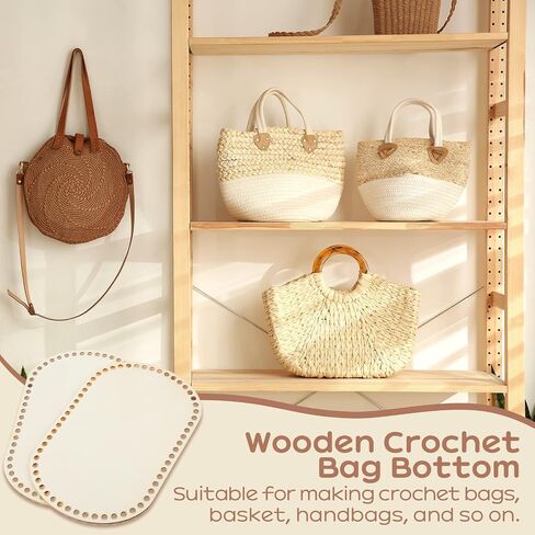 2 Pieces Wooden Crochet Bag Bottom Oval Crochet Basket Wood Base Blank Wooden Basket Bottoms Shaper for DIY Basket Weaving Crochet Supplies DIY Bag Shoulder Bags Purse Making, 11.81 x 7.68 x 0.1 Inch in Saudi Arabia