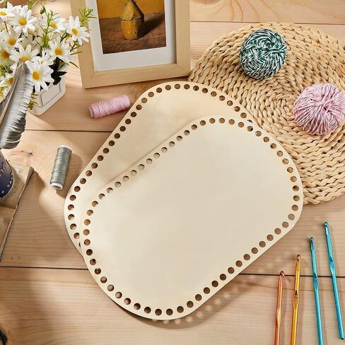 2 Pieces Wooden Crochet Bag Bottom Oval Crochet Basket Wood Base Blank Wooden Basket Bottoms Shaper for DIY Basket Weaving Crochet Supplies DIY Bag Shoulder Bags Purse Making, 11.81 x 7.68 x 0.1 Inch in Saudi Arabia