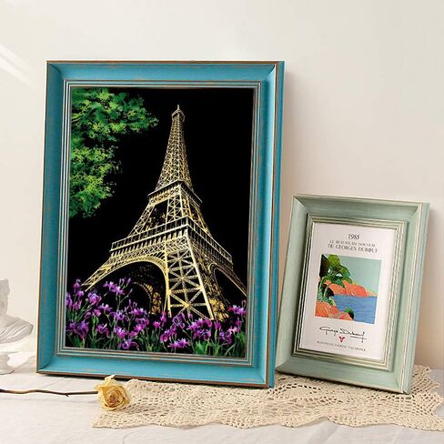 Scratch Painting Kits for Adults & Teens, Craft Art Set, Rainbow Scratch Art Painting Paper, Sketch DIY Night View Scratchboard, 16'' x 11.2'' Creative Gift with 3 Tools kit (Castle / Amusement Park) in Kuwait