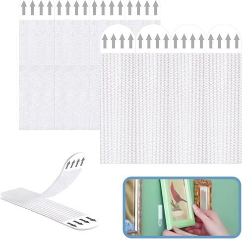 24 Pairs Picture Hanging Strips Heavy Duty, Picture Hanging Kit Without Nails, Picture Hanger Damage Free, No Damage Removable Hook Tape, Picture mounting Strips for Hanging Frames, Posters in Kuwait