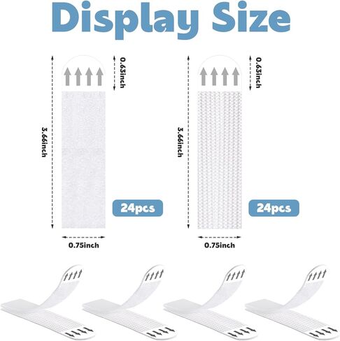 24 Pairs Picture Hanging Strips Heavy Duty, Picture Hanging Kit Without Nails, Picture Hanger Damage Free, No Damage Removable Hook Tape, Picture mounting Strips for Hanging Frames, Posters in Kuwait