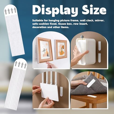 24 Pairs Picture Hanging Strips Heavy Duty, Picture Hanging Kit Without Nails, Picture Hanger Damage Free, No Damage Removable Hook Tape, Picture mounting Strips for Hanging Frames, Posters in Kuwait