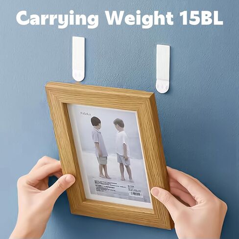 24 Pairs Picture Hanging Strips Heavy Duty, Picture Hanging Kit Without Nails, Picture Hanger Damage Free, No Damage Removable Hook Tape, Picture mounting Strips for Hanging Frames, Posters in Kuwait