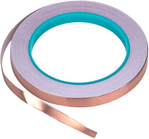 Zehhe Copper Foil Tape with Double-Sided Conductive (1/4inch X 21.8yards)- EMI Shielding,Stained Glass,Soldering,Electrical Repairs,Slug Repellent,Paper Circuits,Grounding (1/4inch) in Saudi Arabia