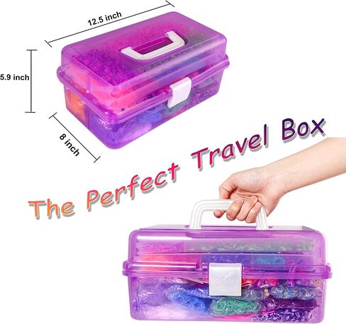 YITOHOP 15000+ Rubber Loom Bands, Mega Rubber Bands Bracelet Kit,Loom Bracelet Making Kit with 3 Layer Container,30 Colors,380 Beads,30 Charms,Clips, Hooks Tools for DIY Art Holiday Gift in Kuwait