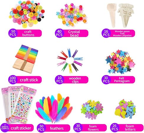 Itopstar 3000 Kids Arts and Crafts Supplies for Kids Girls Crafting Supply in 3 Layered Plastic Art Box All in One Kids Ages 4 5 6 7 8 9 10 11 & 12 Year Old Girls & Boys Crafting Supply Set in Saudi Arabia