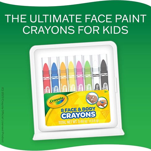 Crayola Face & Body Paint Crayons for Kids and Costumes, Washable Body Paint Markers Pack of 8 Classic Colors in Kuwait