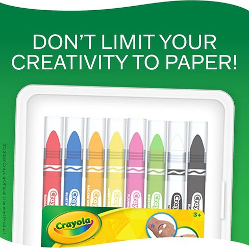 Crayola Face & Body Paint Crayons for Kids and Costumes, Washable Body Paint Markers Pack of 8 Classic Colors in Kuwait