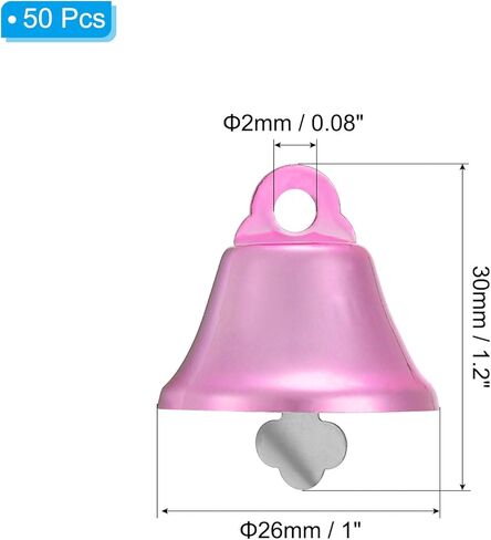 PATIKIL Mini Craft Bells, 50 Pcs Jingle Bells 1" Metal Hanging Bells for DIY Party Wedding Home Decoration Christmas, Green in Kuwait