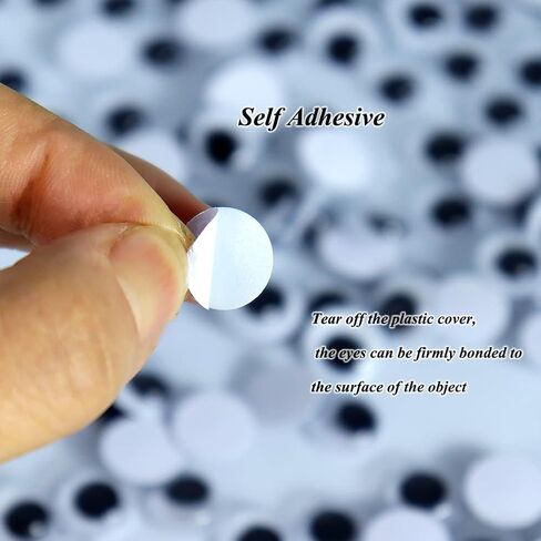 240Pcs Googly Eyes with Self-adhesive Black White Plastic Wiggle Googly Stickers Eyes for Shcool DIY Crafts Projects, Halloween Christmas DIY Craft Decorations in Kuwait