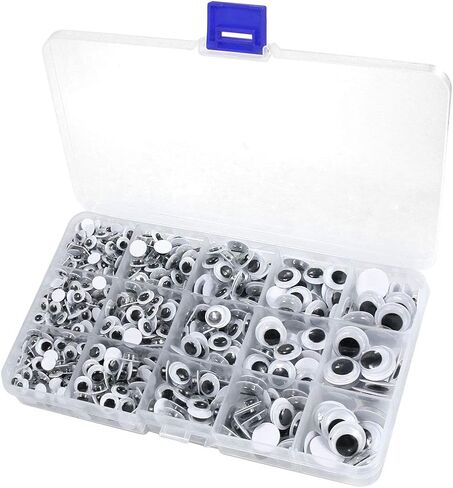 450Pcs Black Wiggle Googly Eyes with Self-Adhesive, 6mm 8mm 10mm 12mm Mixed Packaging,3 Years and up in Kuwait