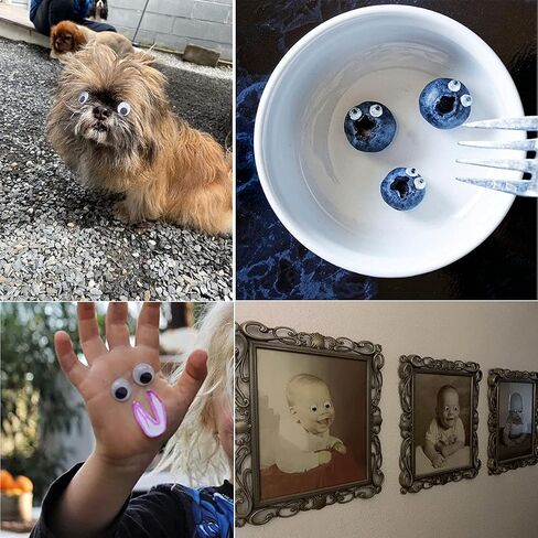 450Pcs Black Wiggle Googly Eyes with Self-Adhesive, 6mm 8mm 10mm 12mm Mixed Packaging,3 Years and up in Kuwait