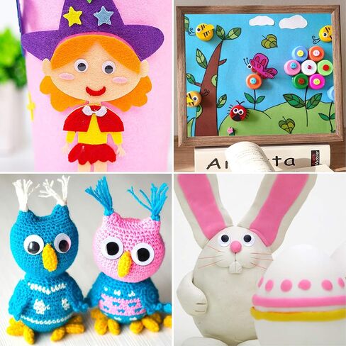 FEBSNOW 200 Pieces Wiggle Eyes Self Adhesive Black White Googly Eyes for DIY Crafts Decoration (20mm) in Kuwait