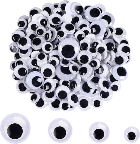 FEBSNOW 200 Pieces Wiggle Eyes Self Adhesive Black White Googly Eyes for DIY Crafts Decoration (20mm) in Kuwait