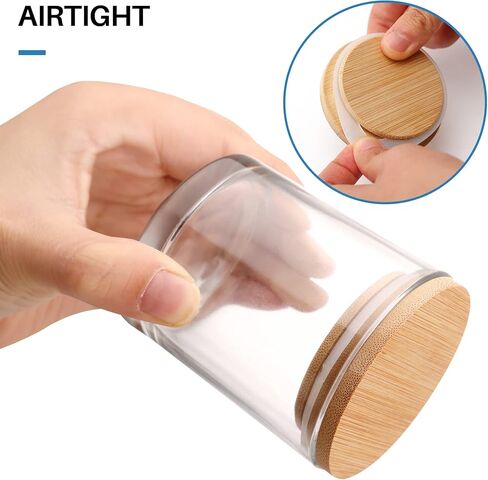 Antimbee (15 عبوة) برطمانات شموع زجاجية باللون الأزرق الياقوتي مع أغطية من الخيزران لصنع الشموع، علب شموع فارغة سعة 6 أونصة مع أغطية خشبية، حاويات شموع نظيفة بالجملة - آمنة للاستخدام في غسالة الأطباق in Kuwait